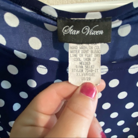 Star Vixen Navy Polka Dot Blouse - Picture 8 of 8